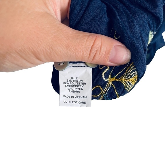 Hope springs embroidered button down blouse - Picture 6 of 7